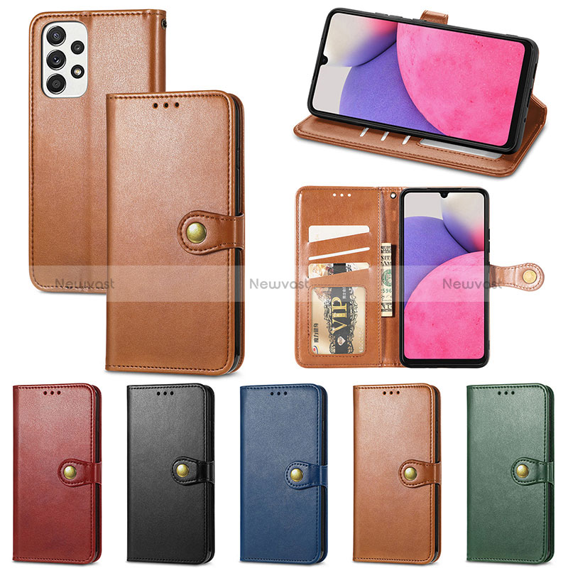 Leather Case Stands Flip Cover Holder S05D for Samsung Galaxy A33 5G