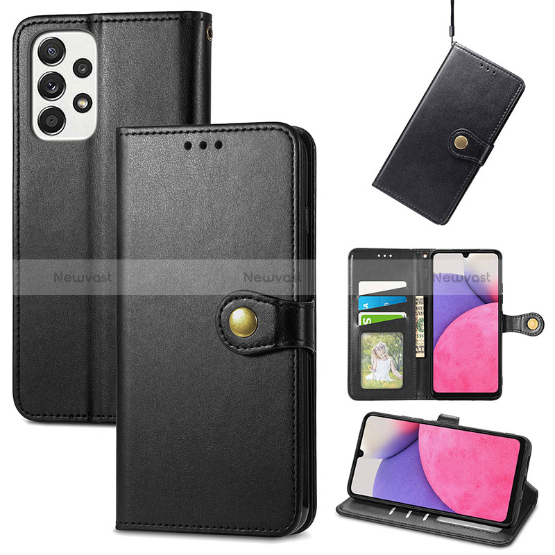 Leather Case Stands Flip Cover Holder S05D for Samsung Galaxy A33 5G