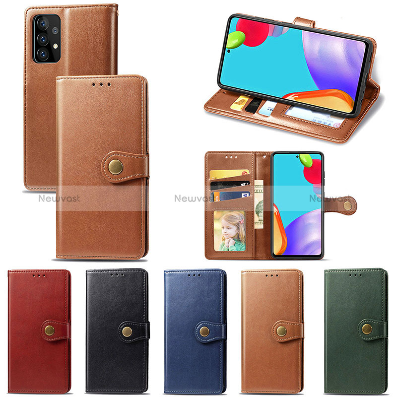 Leather Case Stands Flip Cover Holder S05D for Samsung Galaxy A52 5G