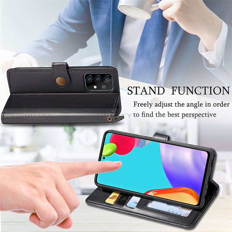 Leather Case Stands Flip Cover Holder S05D for Samsung Galaxy A72 4G