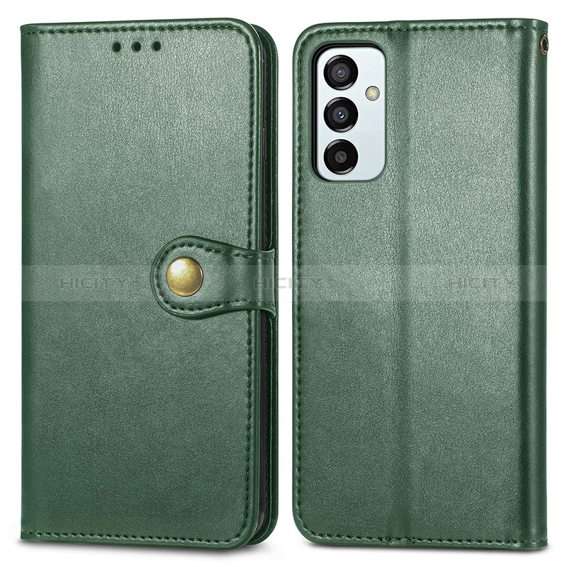 Leather Case Stands Flip Cover Holder S05D for Samsung Galaxy F23 5G Green