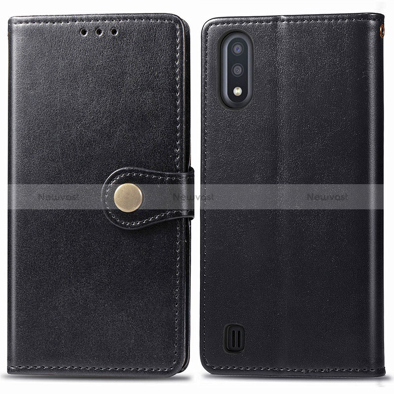 Leather Case Stands Flip Cover Holder S05D for Samsung Galaxy M01