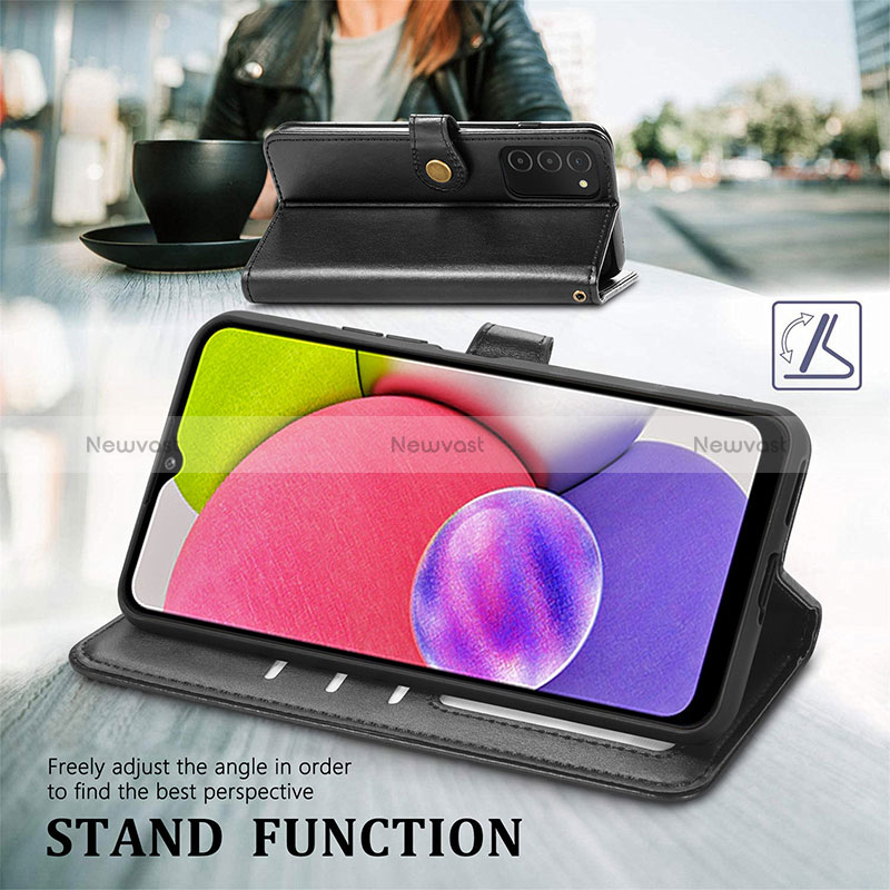 Leather Case Stands Flip Cover Holder S05D for Samsung Galaxy M02s