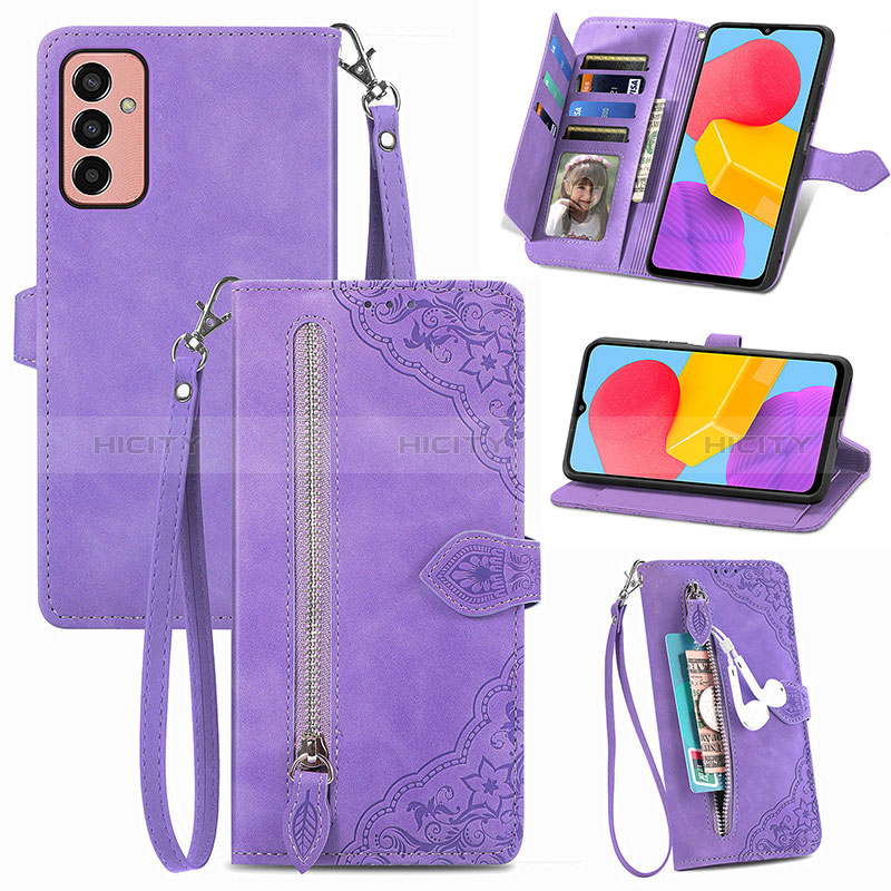 Leather Case Stands Flip Cover Holder S05D for Samsung Galaxy M13 4G