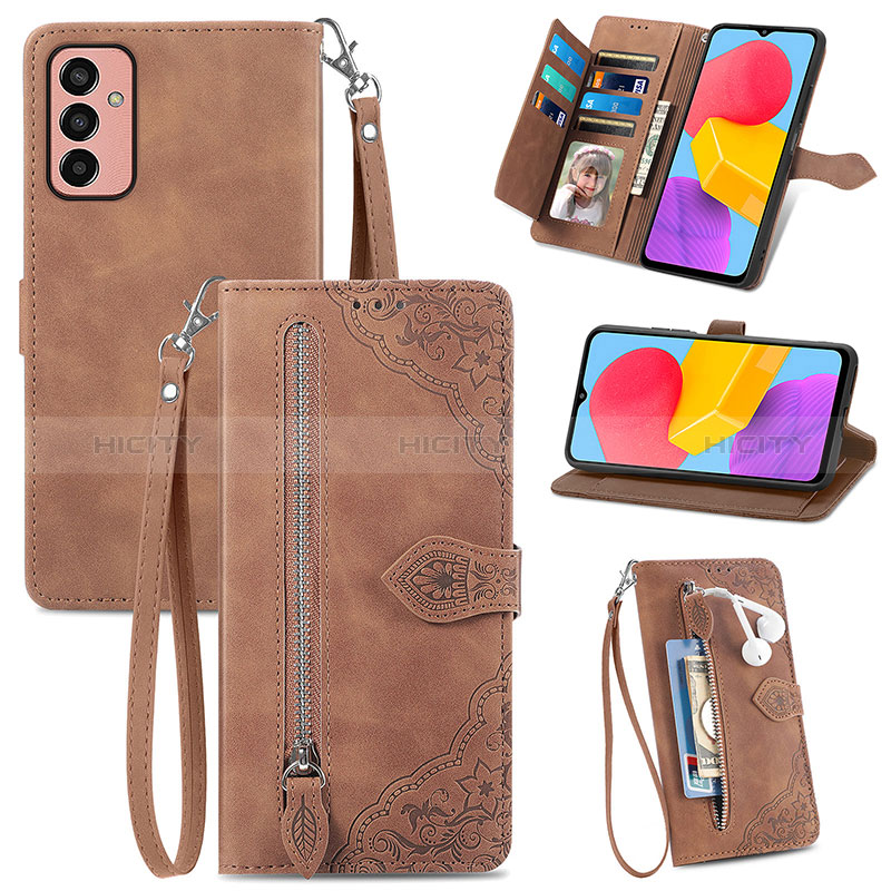 Leather Case Stands Flip Cover Holder S05D for Samsung Galaxy M13 4G