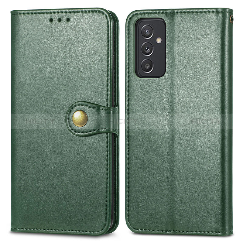 Leather Case Stands Flip Cover Holder S05D for Samsung Galaxy M34 5G Green