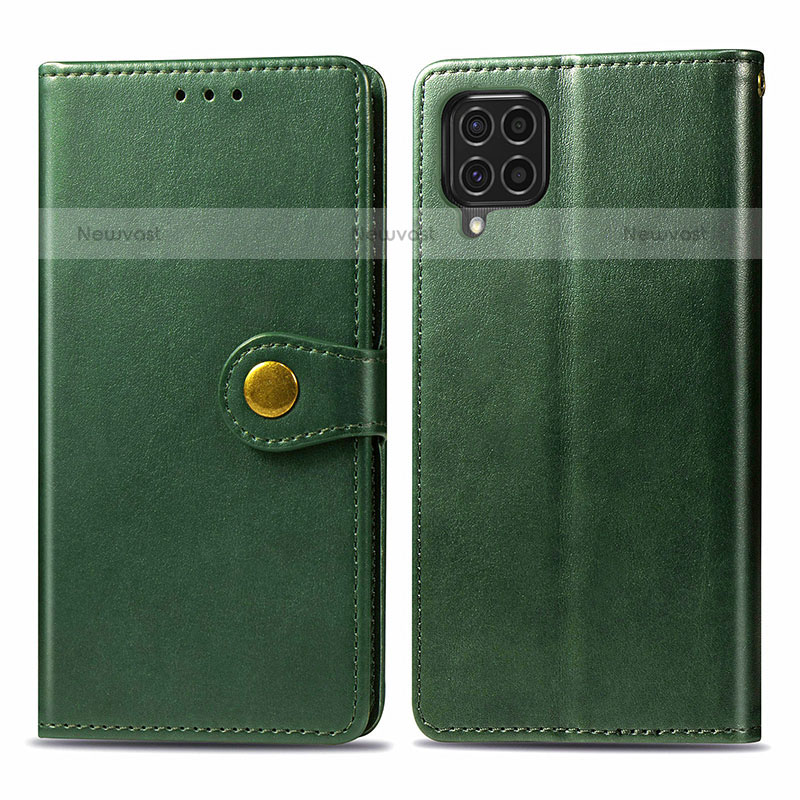 Leather Case Stands Flip Cover Holder S05D for Samsung Galaxy M62 4G Green