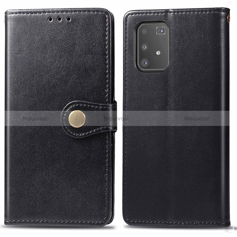 Leather Case Stands Flip Cover Holder S05D for Samsung Galaxy M80S Black