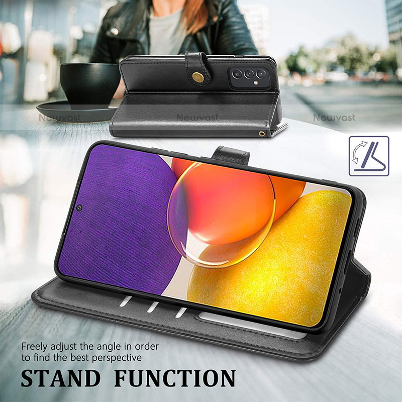 Leather Case Stands Flip Cover Holder S05D for Samsung Galaxy Quantum2 5G