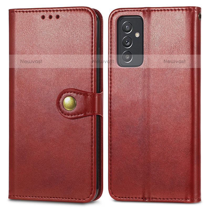 Leather Case Stands Flip Cover Holder S05D for Samsung Galaxy Quantum2 5G Red