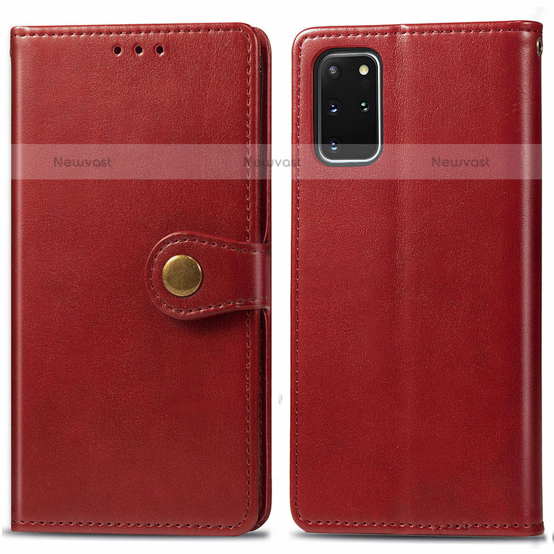 Leather Case Stands Flip Cover Holder S05D for Samsung Galaxy S20 Plus 5G Red