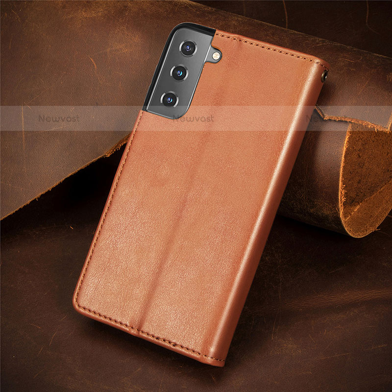 Leather Case Stands Flip Cover Holder S05D for Samsung Galaxy S21 Plus 5G