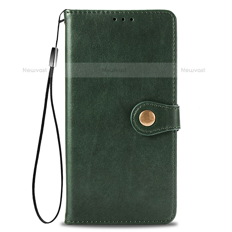 Leather Case Stands Flip Cover Holder S05D for Samsung Galaxy S21 Ultra 5G Green