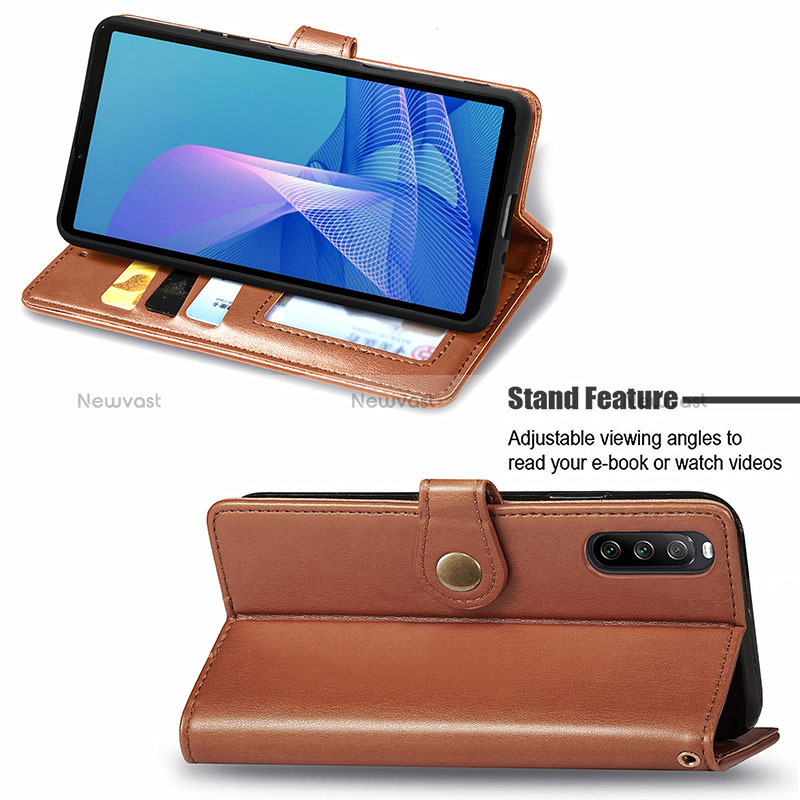 Leather Case Stands Flip Cover Holder S05D for Sony Xperia 10 III Lite