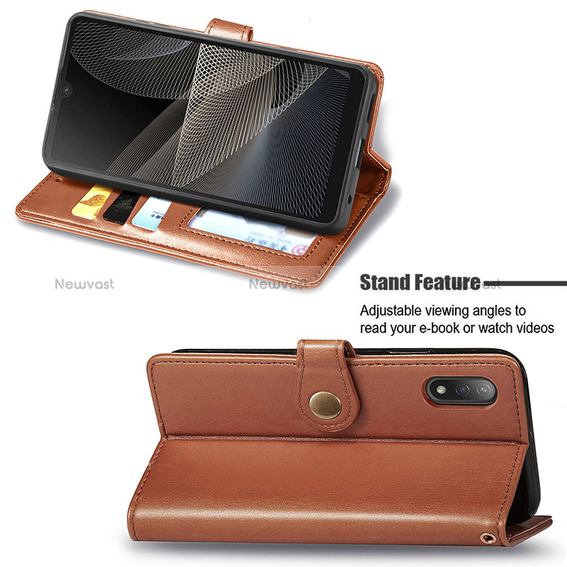 Leather Case Stands Flip Cover Holder S05D for Sony Xperia Ace II