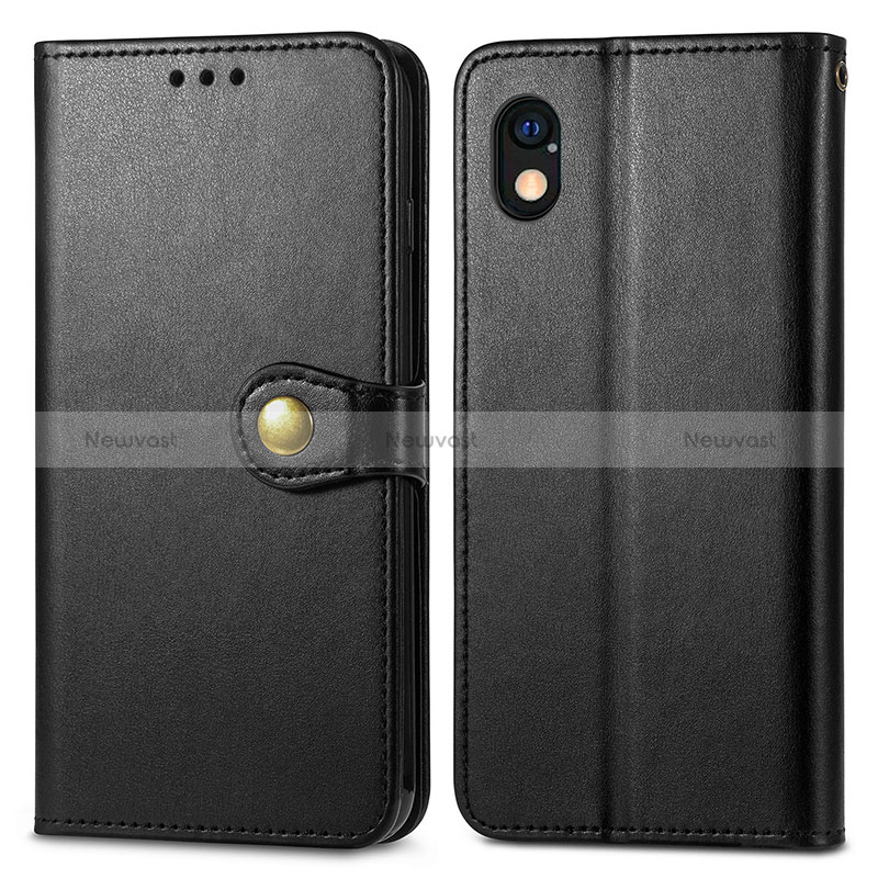 Leather Case Stands Flip Cover Holder S05D for Sony Xperia Ace III SO-53C Black