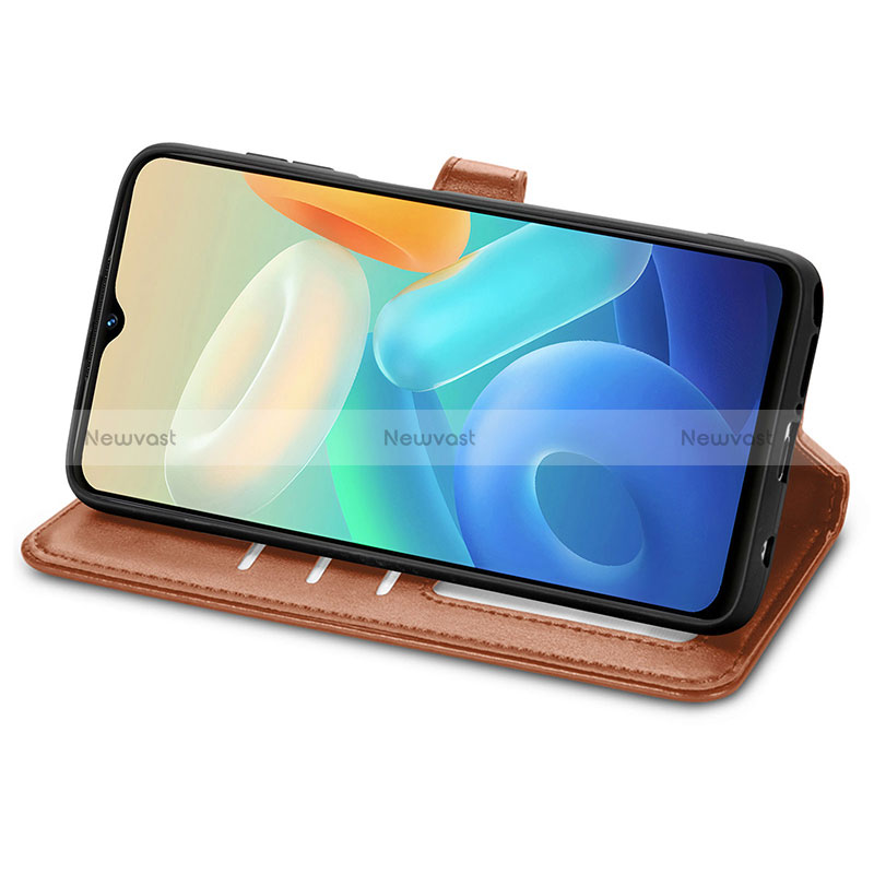 Leather Case Stands Flip Cover Holder S05D for Vivo T1 5G India