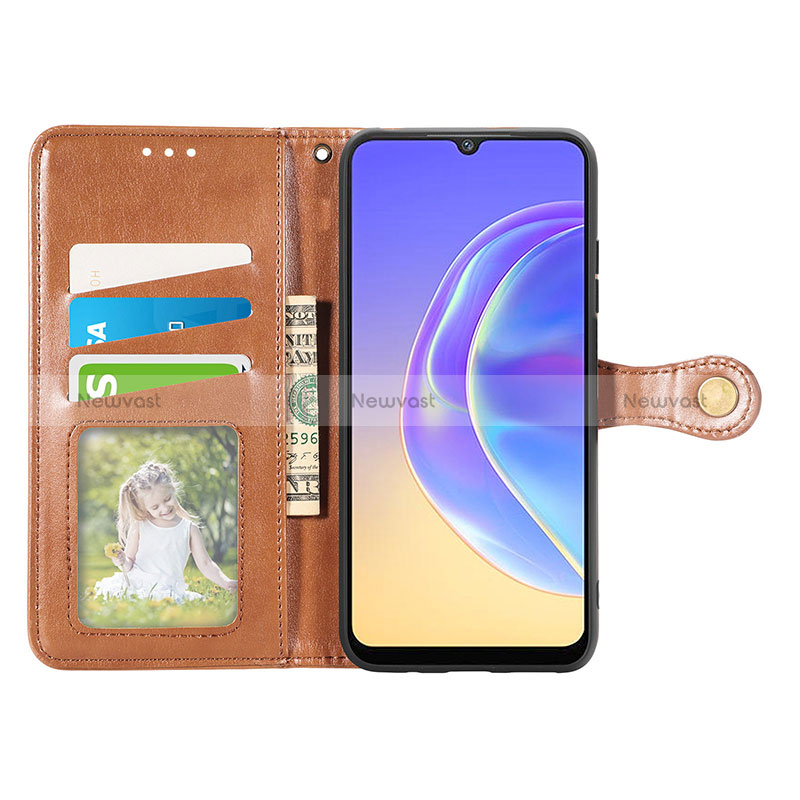 Leather Case Stands Flip Cover Holder S05D for Vivo V21e 4G