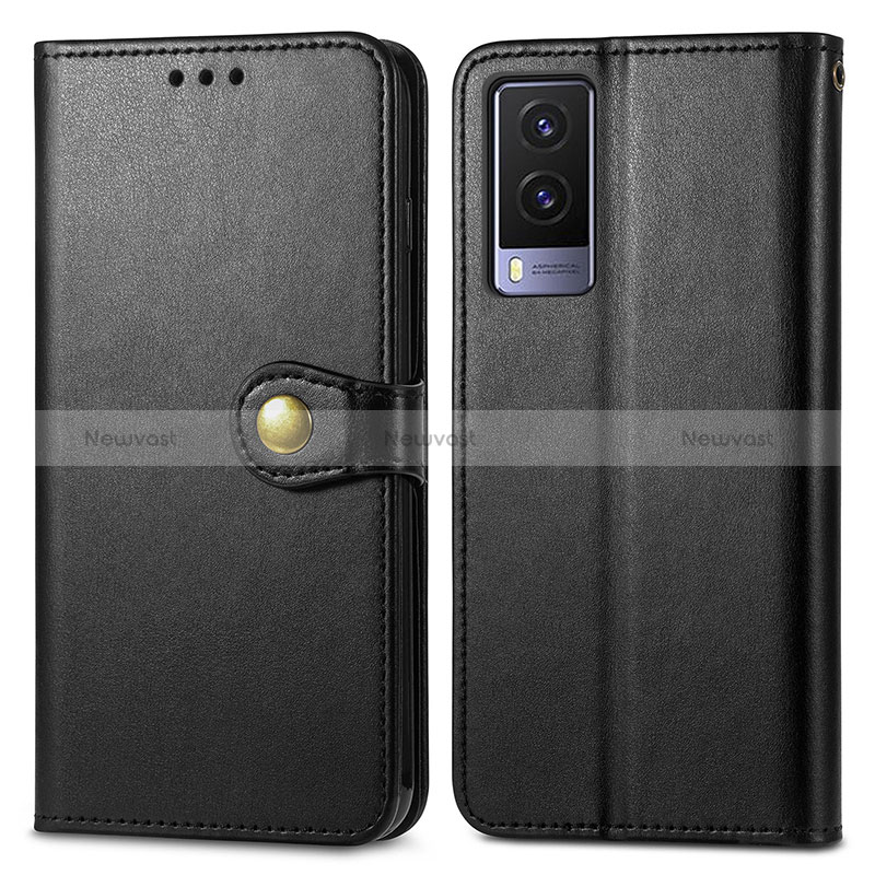 Leather Case Stands Flip Cover Holder S05D for Vivo V21e 5G Black