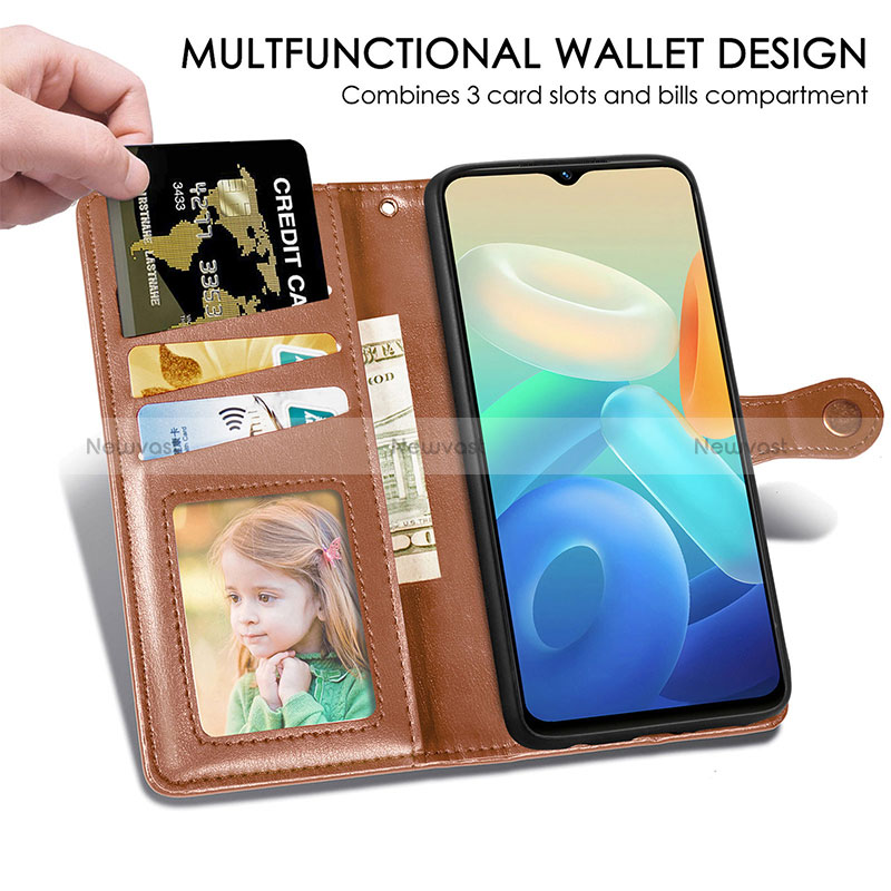 Leather Case Stands Flip Cover Holder S05D for Vivo Y30 5G