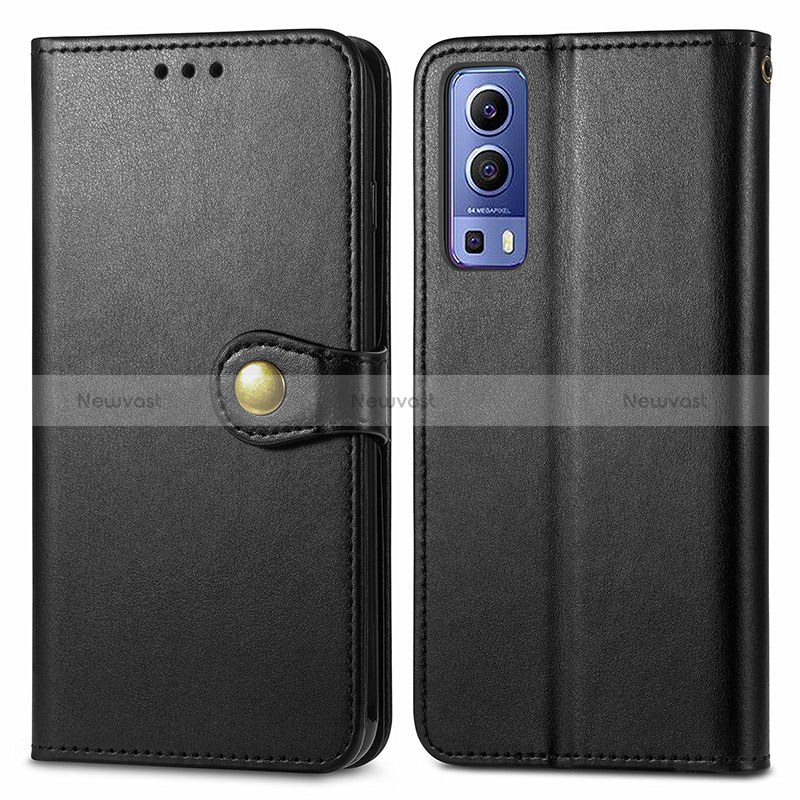 Leather Case Stands Flip Cover Holder S05D for Vivo Y52 5G Black