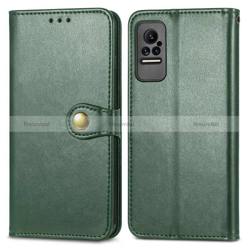 Leather Case Stands Flip Cover Holder S05D for Xiaomi Civi 5G Green