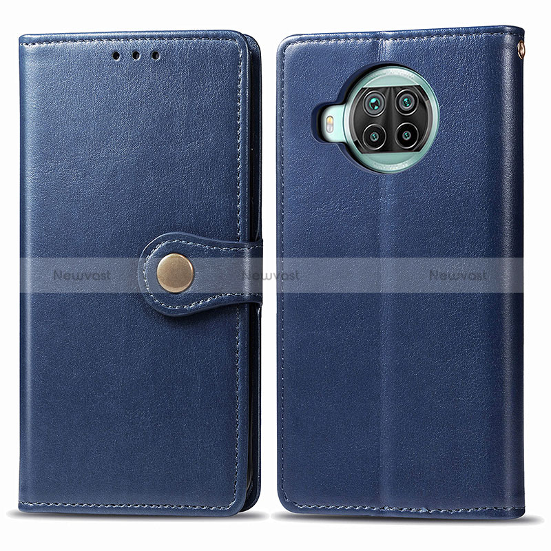 Leather Case Stands Flip Cover Holder S05D for Xiaomi Mi 10i 5G Blue