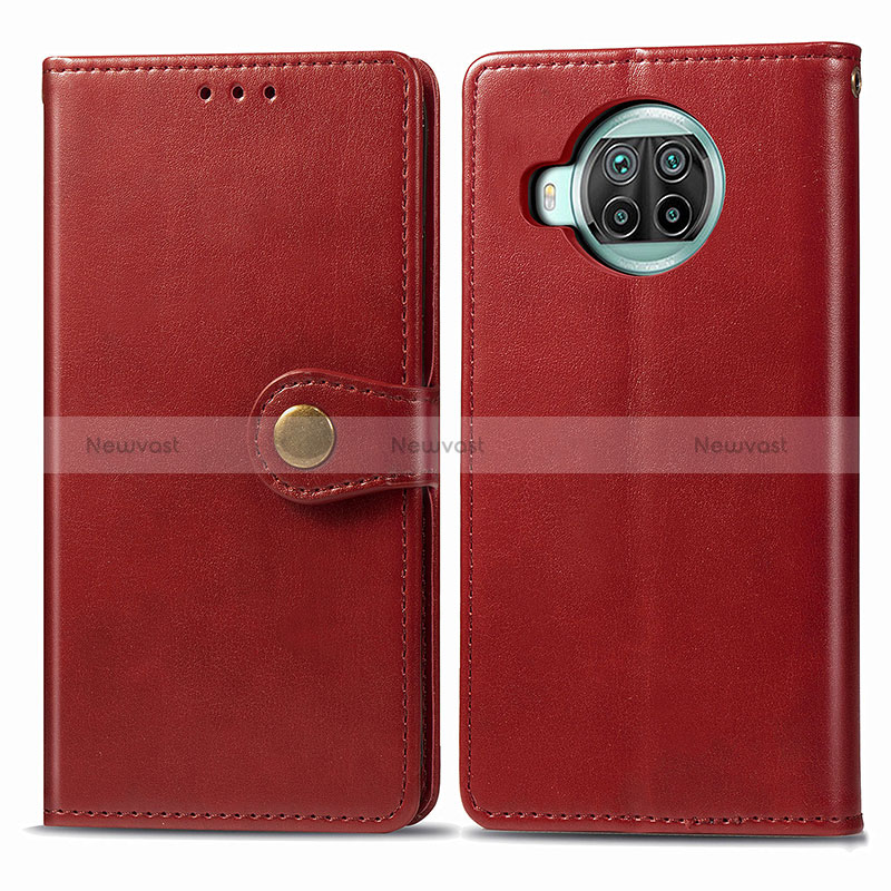 Leather Case Stands Flip Cover Holder S05D for Xiaomi Mi 10i 5G Red