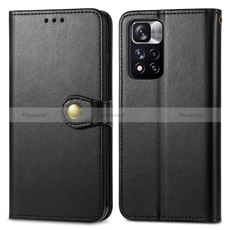 Leather Case Stands Flip Cover Holder S05D for Xiaomi Mi 11i 5G (2022) Black