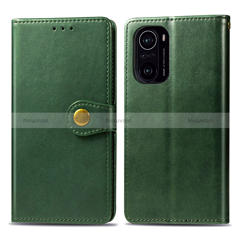 Leather Case Stands Flip Cover Holder S05D for Xiaomi Mi 11i 5G Green