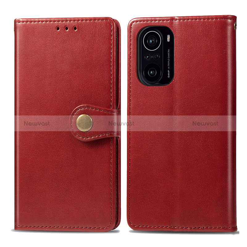 Leather Case Stands Flip Cover Holder S05D for Xiaomi Mi 11i 5G Red