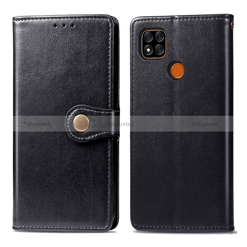 Leather Case Stands Flip Cover Holder S05D for Xiaomi POCO C3 Black