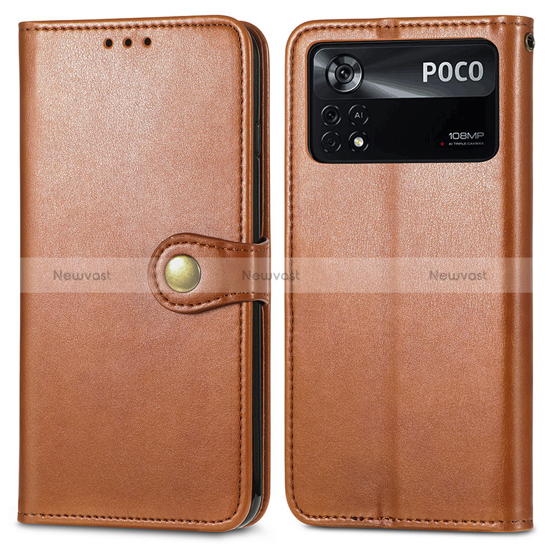 Leather Case Stands Flip Cover Holder S05D for Xiaomi Poco X4 Pro 5G