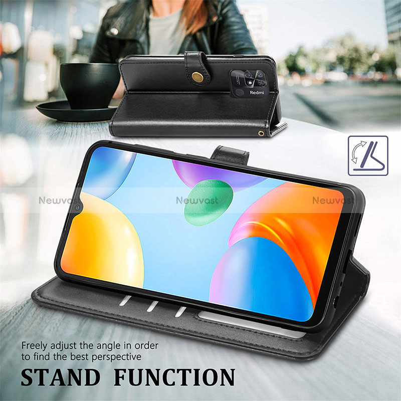 Leather Case Stands Flip Cover Holder S05D for Xiaomi Redmi 10 Power