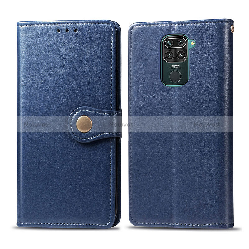 Leather Case Stands Flip Cover Holder S05D for Xiaomi Redmi 10X 4G Blue