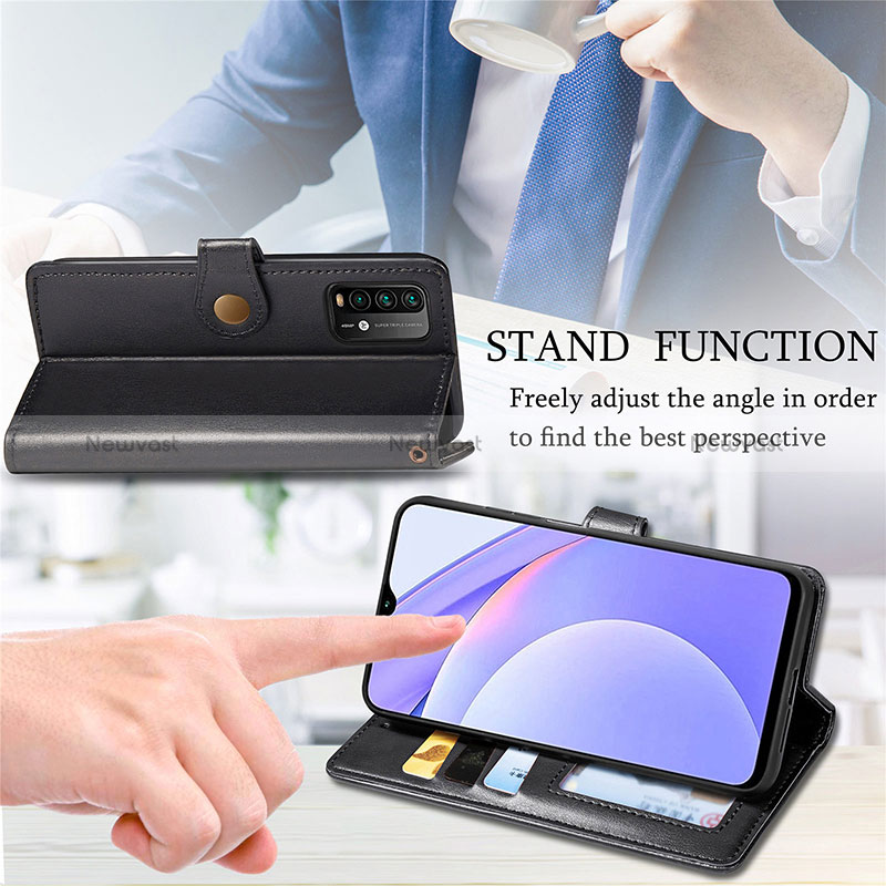 Leather Case Stands Flip Cover Holder S05D for Xiaomi Redmi 9 Power