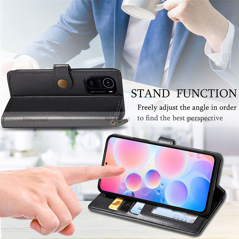 Leather Case Stands Flip Cover Holder S05D for Xiaomi Redmi K40 Pro 5G