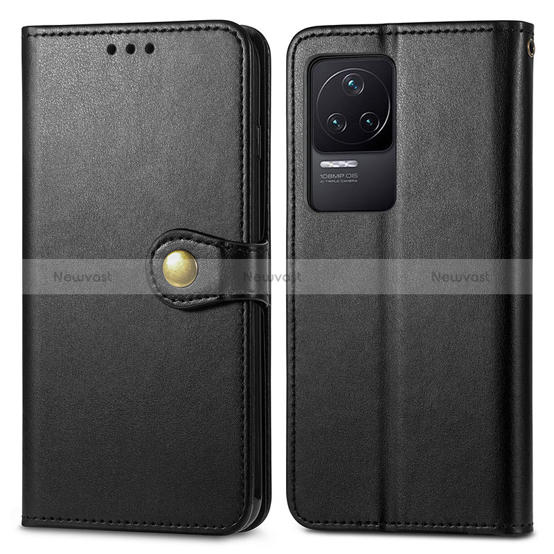 Leather Case Stands Flip Cover Holder S05D for Xiaomi Redmi K50 5G Black