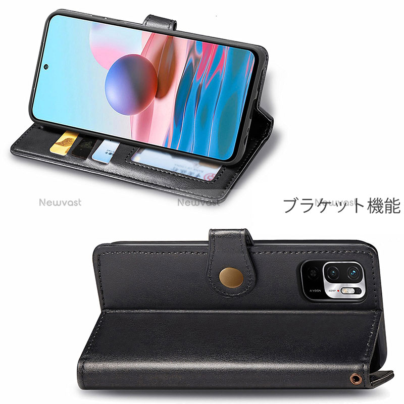 Leather Case Stands Flip Cover Holder S05D for Xiaomi Redmi Note 10 JE 5G