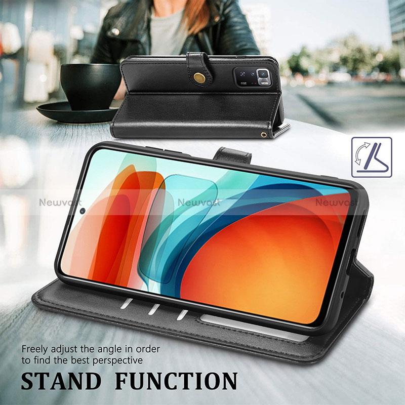 Leather Case Stands Flip Cover Holder S05D for Xiaomi Redmi Note 10 Pro 5G