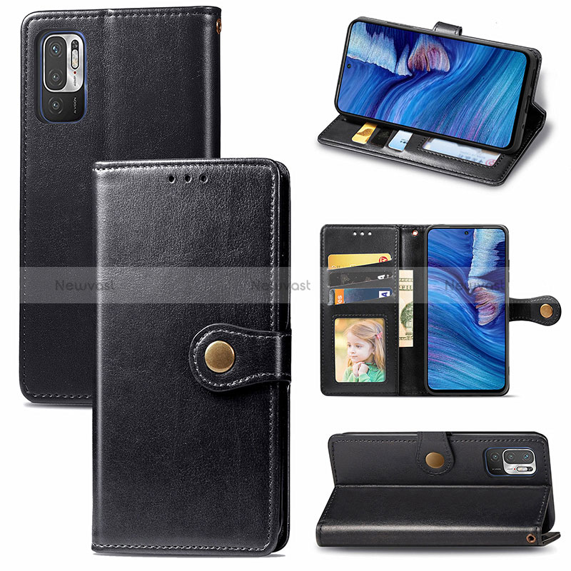 Leather Case Stands Flip Cover Holder S05D for Xiaomi Redmi Note 10T 5G