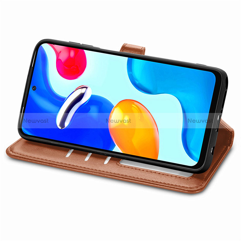 Leather Case Stands Flip Cover Holder S05D for Xiaomi Redmi Note 11 4G (2022)