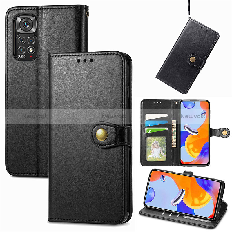 Leather Case Stands Flip Cover Holder S05D for Xiaomi Redmi Note 11 Pro 5G