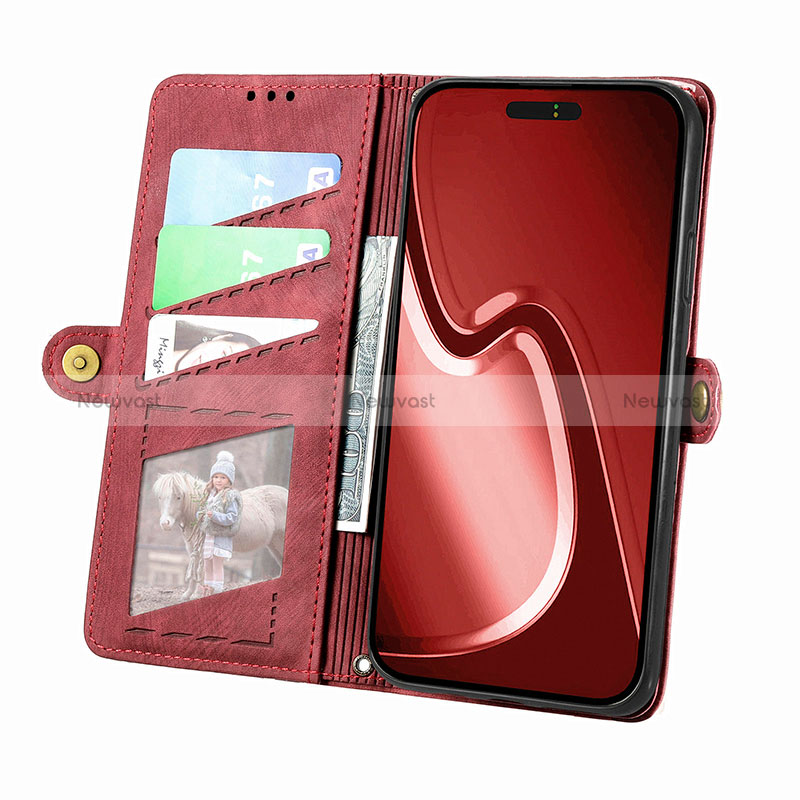 Leather Case Stands Flip Cover Holder S06D for Apple iPhone 15 Pro Max