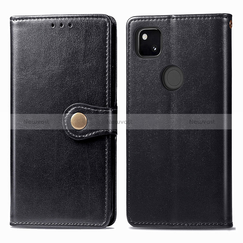 Leather Case Stands Flip Cover Holder S06D for Google Pixel 4a