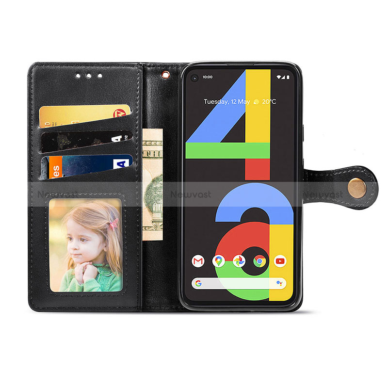 Leather Case Stands Flip Cover Holder S06D for Google Pixel 4a