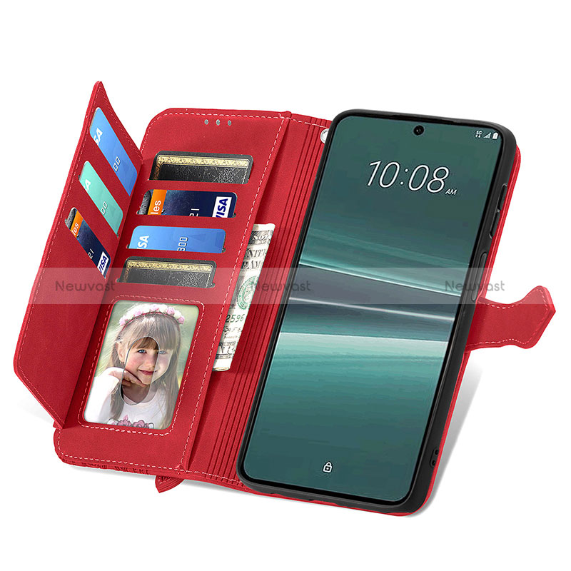 Leather Case Stands Flip Cover Holder S06D for HTC U23 5G