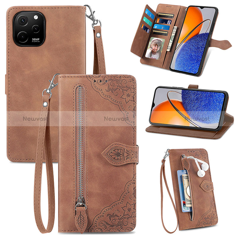 Leather Case Stands Flip Cover Holder S06D for Huawei Enjoy 50z