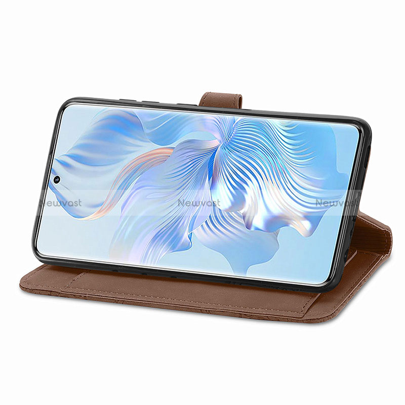 Leather Case Stands Flip Cover Holder S06D for Huawei Honor 80 5G