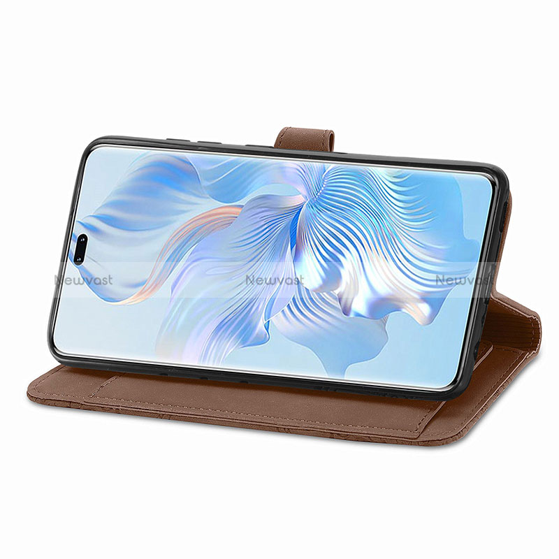 Leather Case Stands Flip Cover Holder S06D for Huawei Honor 80 Pro 5G